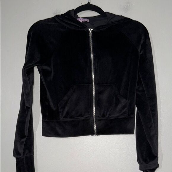 Crave Fame Black Velvet Bomber Jacket - Picture 3 of 10